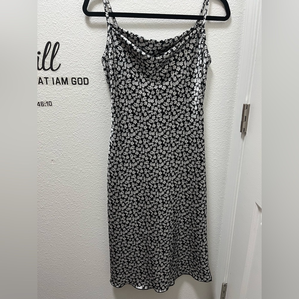 Bebe Black and White Floral Maxi Dress
